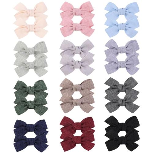 Baby Girl Hair Clips Set, 24 Pcs Hair Bows Barrettes Handmade Accessories Alligator Clip for Little Girls Babies Toddlers Child Kids Teens Gifts