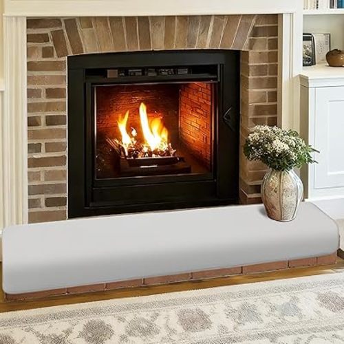 Thick Memory Foam Fireplace Baby Proofing, 90.5x15 in Soft Hearth Cover Baby Proof, Hearth Cushion Fireplace Protectors for Children Proofing, Edge Protector, Grey