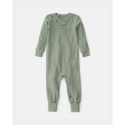 Baby PurelySoft 2-Way Zip 1-Piece Pajama - Green | Carter's