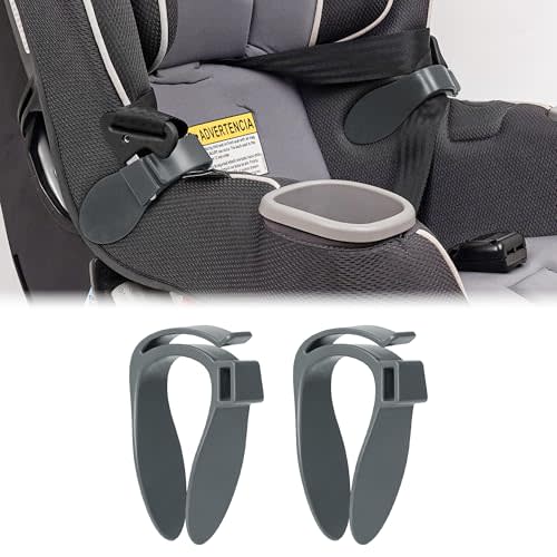 Harness Strap Organizer for Car Seats with Anti-Slip Silicone Pads –Speeds Up Buckling – Original Invention for Infant & Toddler Seats – Clip-On Strap Holder, Universal Fit (Grey)
