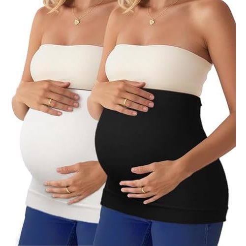 DIRAVO Womens Maternity Belly Band for Pregnancy Non-slip Silicone Stretch Pregnancy Support Belly Belt Bands…