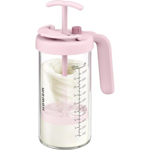 Borosilicate Glass Breast Milk Pitcher with Upgraded Mixer, Pink