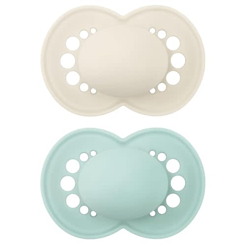 MAM Original Matte Baby Pacifiers 6-16 Months, Binky for Newborn Babies, BPA-Free Skin Soft Silicone Nipple, Easy to Clean, Developed with Medical Experts, 2 Count With Sterilizer Case, Made in Europe