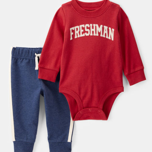 Red/Blue Baby 2-Piece Freshman Long-Sleeve Bodysuit & Pull-On Pant Set | Carter’s Oshkosh Canada