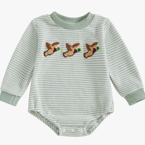 VISGOGO Unisex Baby Boy Girl Romper Waffle Newborn Infant Onesie Clothes Long Sleeve Bubble Oversized Romper Bodysuit Top