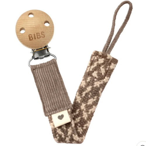BIBS Paci Braid (Dark Oak/Vanilla)