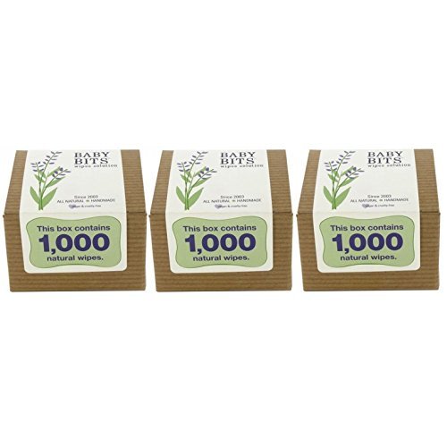 Baby Bits Wipes Solution - Makes 1,000 Natural Wipes & Made in the USA! (3 Pack)
