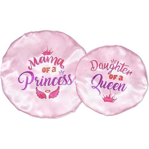 Bonnet Set Baby Mommy Bonnet Sleep Cap Baby Hair Bonnet for Women Girls Kids Toddler Curly Reversible Adjustable Pink Hair Cap ha Double Layer