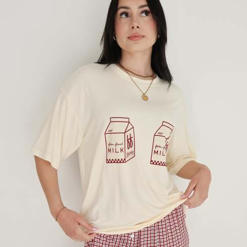 Short Sleeve Women's Bamboo Lounge Set | Milk & Window Pane