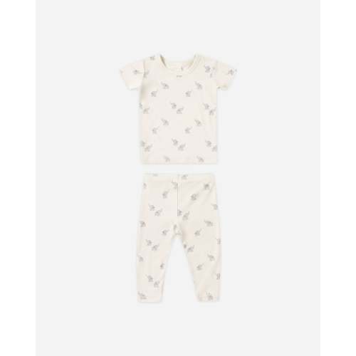 Bamboo Short Sleeve Pajama Set Elephants