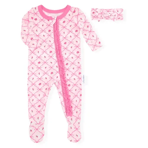 Max & Olivia
Baby Girls' Long-Sleeve Footed Pajama and Headband, 2-Piece Set