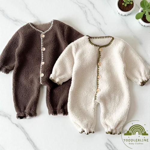 Velvet Baby Jumpsuit: Soft Plush Onesie, Cosy Winter Outfit