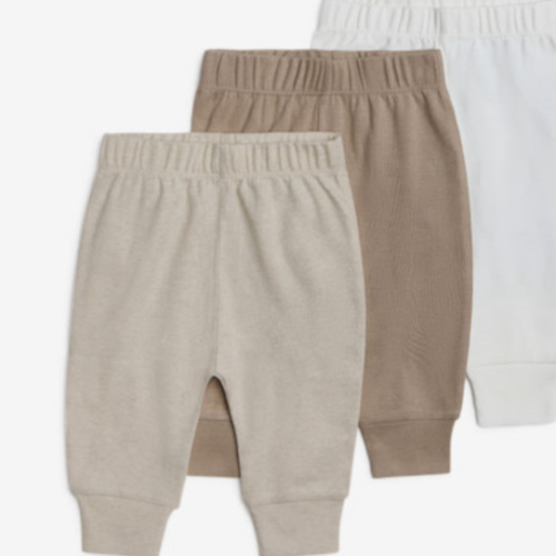 Small Story Organic Cotton Solid Pants (5 Pack) - Core Neutrals, 3-6 M