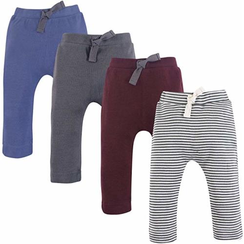 Touched by Nature Unisex Baby Organic Cotton Pants - 6-9 Months - Charcoal Burgundy