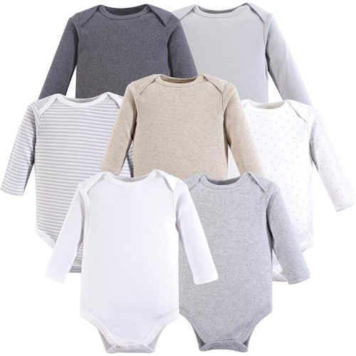 Hudson Baby unisex-baby Cotton Long-sleeve Bodysuits 7-pack