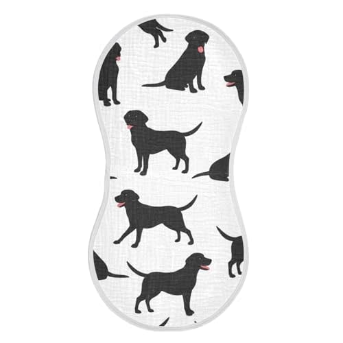 Labrador Retriever Dogs Muslin Burp Cloths for Babies,Soft Cotton 4 Layer Burping Cloths with Waterproof Backing, Absorbent Newborn Spit Up Rags for Boys & Girls, 22"x 11"
