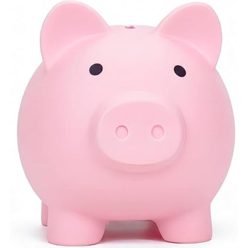 Piggy Bank for Sbrvaniy Piggy Coin Banks for Boys and Girls My First Unbreakable Plastic Money Bank S/M/L Size Decoration Savings Christmas, Easter, Birthday Gift