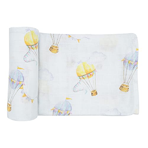 immispace - Ultra Soft Swaddle Blanket | Muslin Blankets for Girls & Boys | Newborns & Infants Gifts | 30% Organic Cotton + 70% Rayon | Large 47" x 47" | Machine Washable (Hot Air Balloon)