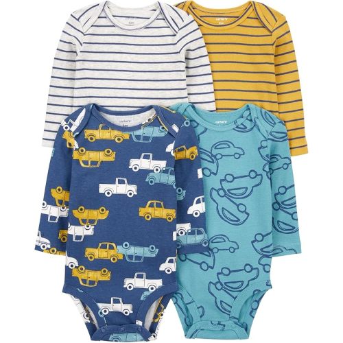 Carter's Baby Boys 4-Pack Long-Sleeve Original Bodysuits Solids