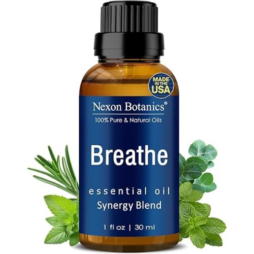 Breathe Essential Oil Blend 30 ml - Breath Sinus Relief with Menthol Oils - for Humidifiers, Diffusers, and Aromatherapy - Nexon Botanics