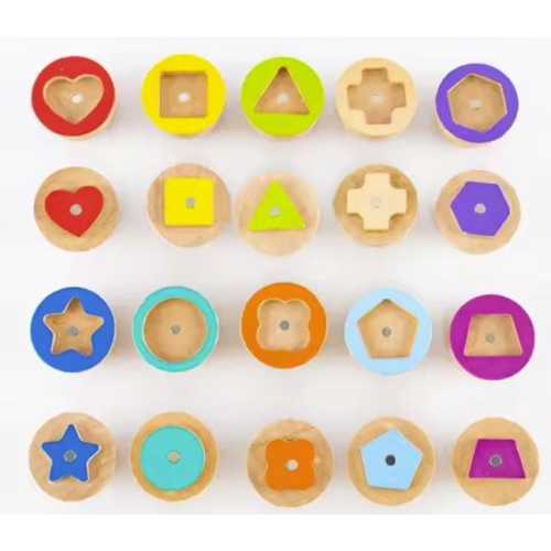 Handmade Wooden Color Shape Matching Eggs for Toddlers Montessori Puzzle Sorter Toy Educational Plastic Free Baby Gift