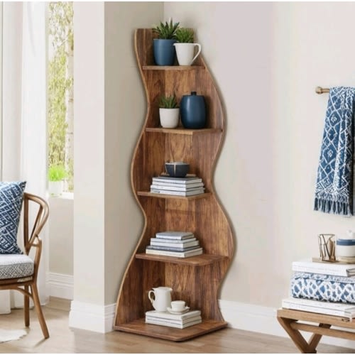 Modern Minimalist 5-Layer Corner Bookshelf, Corner Bookshelf, Display Cabinet, Shelving Unit, Open Storage, For Living Room, Study, And Bedroom. Multifunctional Storage Shelf. Easy To Install. | SHEIN USA