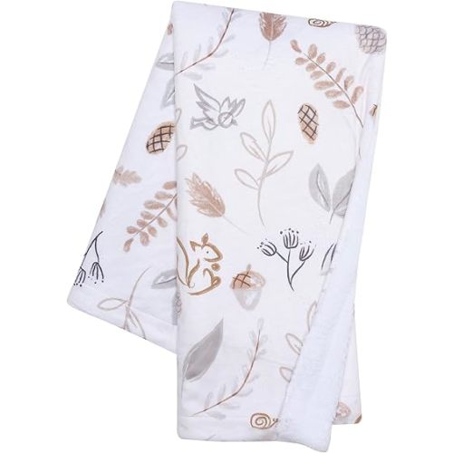 Lambs & Ivy Treetop Fox Woodland/Forest Minky/Faux Shearling Fleece Baby Blanket