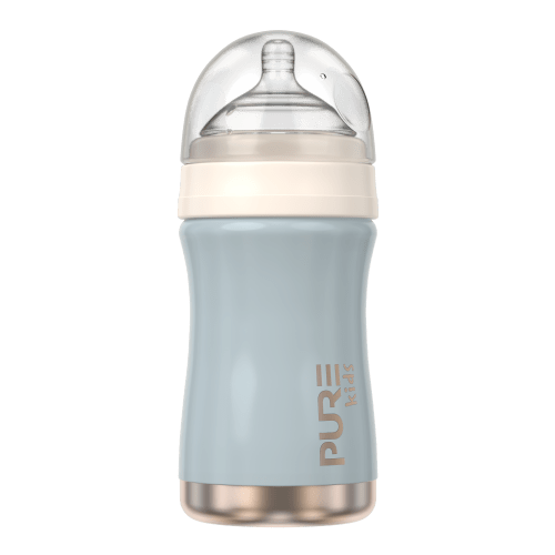 Hug Me Baby Bottle 8oz Solid – Keepsake Blue – PURE Drinkware