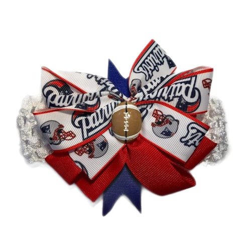 Patriots Baby Girl Boutique Bow Crocheted Headband