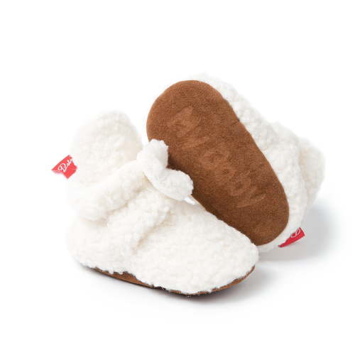Meckior Baby Girls Boys Cotton Boots Newborn Winter Cozy Fleece Booties Infant Socks Shoes for 3-18 Months