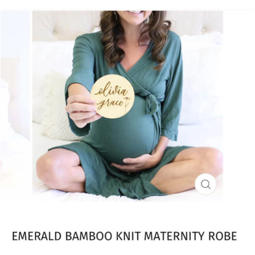 Emerald Bamboo Knit Maternity Robe