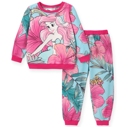 Disney Princess Baby Toddler Girl Sweatshirts and Jogger Pants 2Pcs Ariel Cinderella Jasmine Girls Clothing Sets Size 2-6