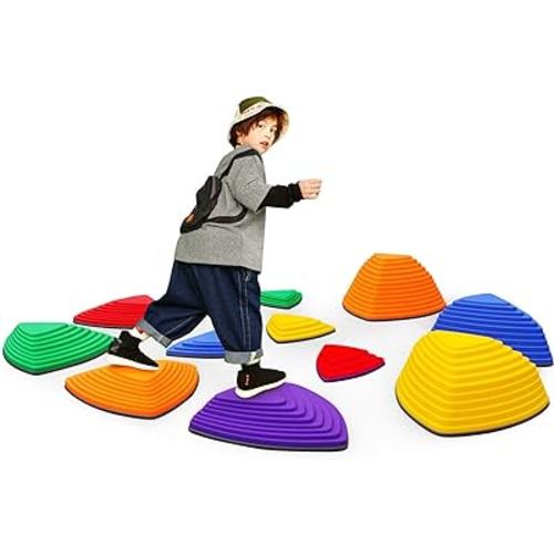 Stepping Stones for Kids Stepping Stones Balance River Stones for Promoting Children's Coordination Skills Sensory Play Equipment Toys Toddler Ages 3 4 5 6 7 8 Years