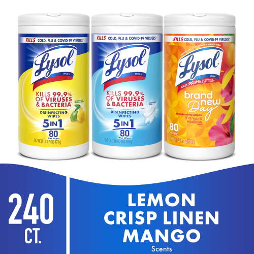 Lysol, Disinfectant Wipes, 3pk, Multi-Surface Antibacterial & Germs