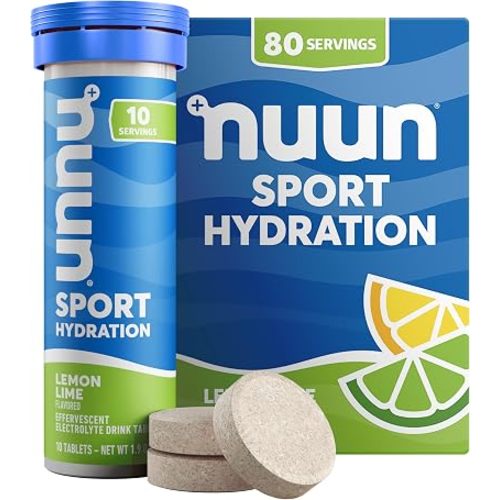 Nuun Sport Electrolyte Tablets Lemon Lime, GF & Vegan, 8 Pack