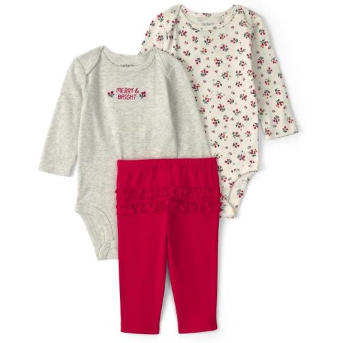 Carter's Baby Girls' 3-piece Bodysuit Pant Sets