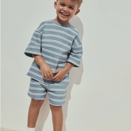 Buy Blue Stripe Short Sleeve All-Over Print T-Shirt and Shorts Set (3mths-7yrs) from Next USA