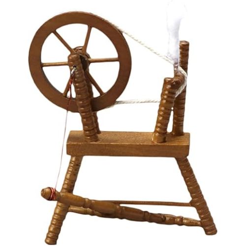 Toyvian Reeling Machine Miniature Mini Spinning Wheel Model Reeling Machine Figurine Dollhouse Furniture Decoration Fairy Garden Landscape Supplies