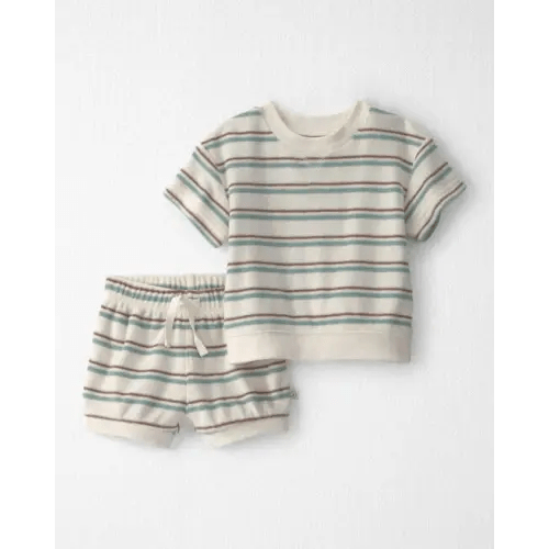 Baby 2-Piece Terry Top & Short Set Made with Organic Cotton in Stripes - Little Planet | Carter's - 9 months