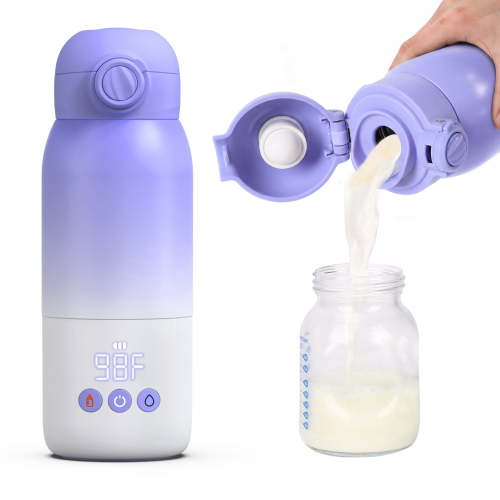 Vipuse Upgraded Bottle Warmer for Baby , Dual Heating Modes for Breast Milk and Water, 12 oz Portable Milk Warmer, Purple