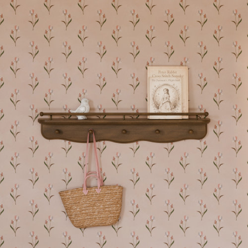 Namesake Liberty 31" Wall Shelf with Hooks - Natural Walnut