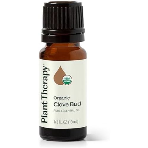 Plant Therapy Organic Clove Bud Essential Oil 100% Pure, USDA Certified Organic, Undiluted, Natural Aromatherapy, Therapeutic Grade 10 mL (⅓ oz)