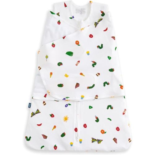 HALO Eric Carle 100% Cotton Sleepsack Swaddle, 3-Way Adjustable Wearable Blanket, TOG 1.5, Hungry Caterpillar Feast, Newborn, 0-3 Months