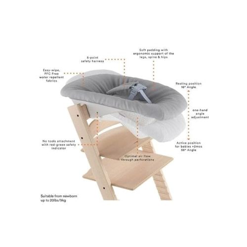 Tripp Trapp Newborn Set, Grey - Convert The Tripp Trapp Chair into Infant Seat for Newborns Up to 20 lbs - Cozy, Safe & Simple to Use - Compatible with Chairs After May 2003