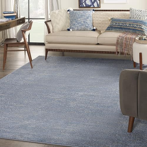 Nourison Home Nourison Essentials Blue Grey 8' x 10' Area Rug - Easy Clean, Non Shedding, Bed Room, Living Room, Dining Room, Kitchen (8' x 10')