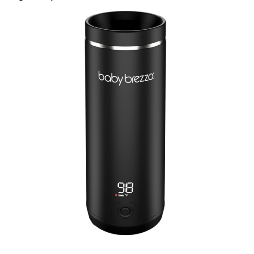 Baby Brezza Portable Warmer – 67% Faster Baby Bottle Warming - Travel Breastmilk and Formula Warmer - Safe, Even Heating - Up to 9oz - No Adapters, Black