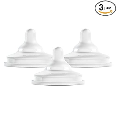 Boon Nursh Curve Silicone Bottle Nipples - Medium Flow - 3 Count