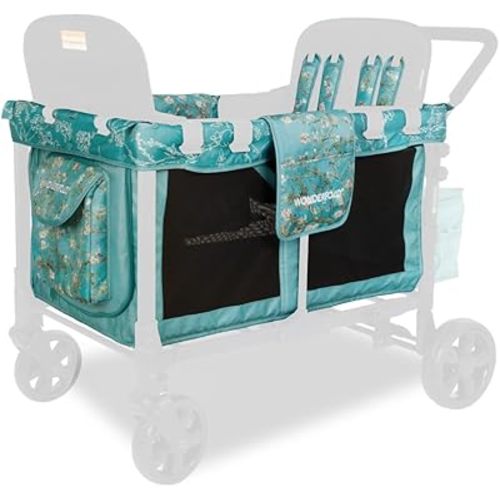 WONDERFOLD Carriage Fabric for W4 Original Collapsible Wagon Stroller - Easy to Install Van Gogh Museum Replacement Fabric - Almond Blossom
