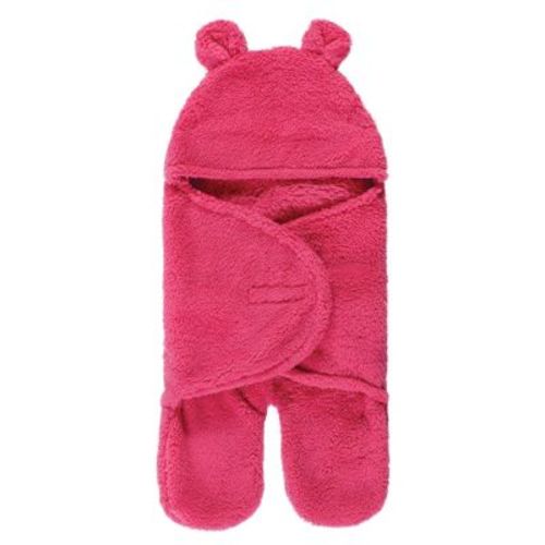 Hudson Baby Infant Girl Animal Faux Shearling Baby Outdoor Stroller Sack Wrap, Dk Pink, One Size