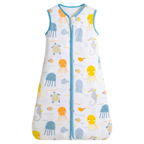 WIBACKER Baby Sleep Sack TOG 0.5 Wearable Blanket for Babies 100% Cotton 2-Way Zipper 0-6 Months Newborn